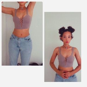 silence + noise Indented Crop Top